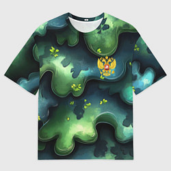 Мужская футболка оверсайз Летний абстрактный камуфляж