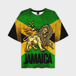 Мужская футболка оверсайз Jamaica lion flag