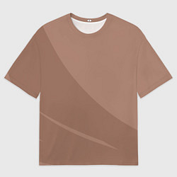 Футболка оверсайз мужская Мокко Мусс однотонный с полосой, цвет: 3D-принт