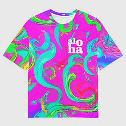 Мужская футболка оверсайз Abstract floral pattern - aloha