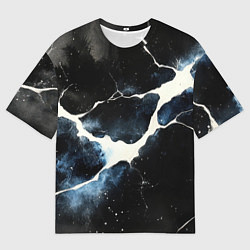 Мужская футболка оверсайз Разлом плит в виде молнии