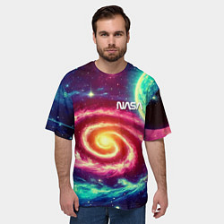 Футболка оверсайз мужская Spiral galaxy - neon glow, цвет: 3D-принт — фото 2