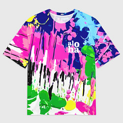 Мужская футболка оверсайз Colorful abstraction - aloha