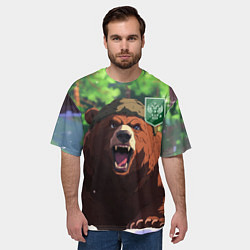 Футболка оверсайз мужская Русский медведь патриот, цвет: 3D-принт — фото 2