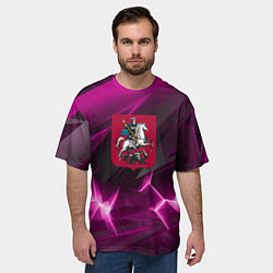 Футболка оверсайз мужская Георгий Победоносец розовый фон, цвет: 3D-принт — фото 2