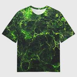 Футболка оверсайз мужская Зеленая ядовитая текстура, цвет: 3D-принт