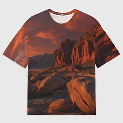 Футболка оверсайз мужская Ночной каньон, цвет: 3D-принт