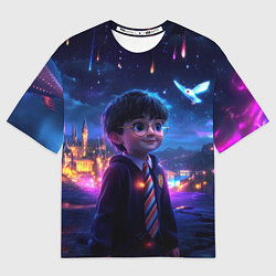 Футболка оверсайз мужская Гарри Поттер и волшебное небо, цвет: 3D-принт