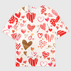 Мужская футболка оверсайз Любовный паттерн