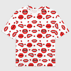 Футболка оверсайз мужская Губной паттерн, цвет: 3D-принт