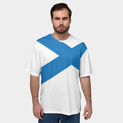 Футболка оверсайз мужская Военно-морской флот: Андреевский флаг, цвет: 3D-принт — фото 2