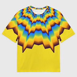 Мужская футболка оверсайз Узоры на желтом