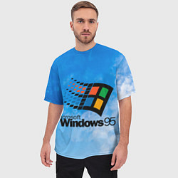 Футболка оверсайз мужская Windows 95 logo, цвет: 3D-принт — фото 2