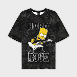 Футболка оверсайз мужская Hard Rock барт симпсон, цвет: 3D-принт