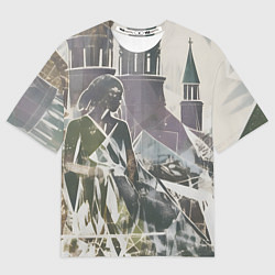 Мужская футболка оверсайз Отпечаток силуета