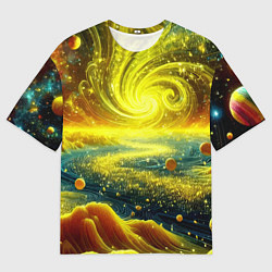 Мужская футболка оверсайз Neon galaxy - ai art fantasy