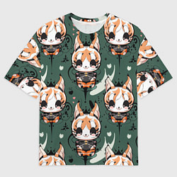 Мужская футболка оверсайз Анимешный лис фенек