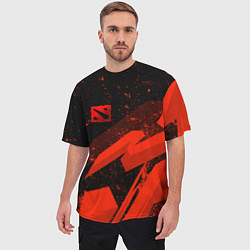 Футболка оверсайз мужская Dota 2 - красные брызги, цвет: 3D-принт — фото 2