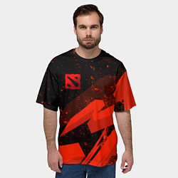 Футболка оверсайз мужская Dota 2 - красные брызги, цвет: 3D-принт — фото 2