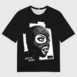 Футболка оверсайз мужская Безумная девушка с языком, цвет: 3D-принт