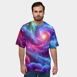 Футболка оверсайз мужская Neon space fantasy, цвет: 3D-принт — фото 2