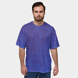 Футболка оверсайз мужская Джинс с потертостями-синий, цвет: 3D-принт — фото 2