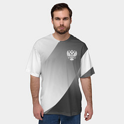 Футболка оверсайз мужская Герб России серый градиент, цвет: 3D-принт — фото 2