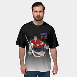 Футболка оверсайз мужская Sergey Bobrovsky is goalkeeper of the Florida Pant, цвет: 3D-принт — фото 2