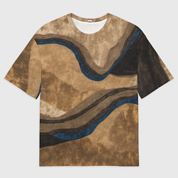 Футболка оверсайз мужская Песочная абстракция, цвет: 3D-принт