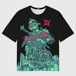 Футболка оверсайз мужская Metallica - robot city, цвет: 3D-принт