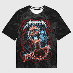 Футболка оверсайз мужская Metallica - electric skeleton, цвет: 3D-принт