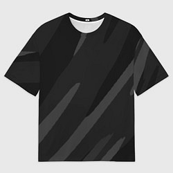 Мужская футболка оверсайз Чёрно-серый абстрактный полосы
