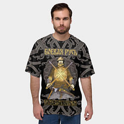 Футболка оверсайз мужская Боевая Русь русский богатырь, цвет: 3D-принт — фото 2