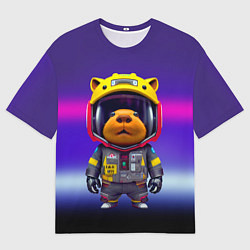 Футболка оверсайз мужская Baby capybara - cyberpunk, цвет: 3D-принт