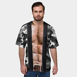 Футболка оверсайз мужская Мужское накаченное тело в камуфляже, цвет: 3D-принт — фото 2