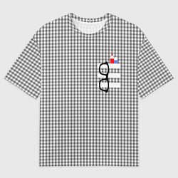 Мужская футболка оверсайз Черные очки висят на кармане