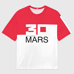 Футболка оверсайз мужская 30 Seconds to Mars poster, цвет: 3D-принт