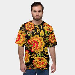 Футболка оверсайз мужская Хохлома - роспись, цвет: 3D-принт — фото 2