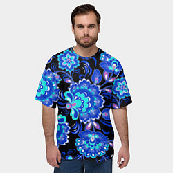 Футболка оверсайз мужская Хохлома негатив, цвет: 3D-принт — фото 2