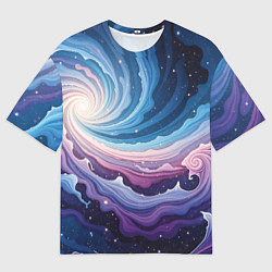 Мужская футболка оверсайз Космическая волна