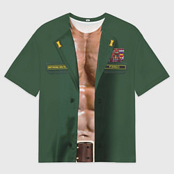 Футболка оверсайз мужская Форма вооруженных сил РФ с прессом, цвет: 3D-принт