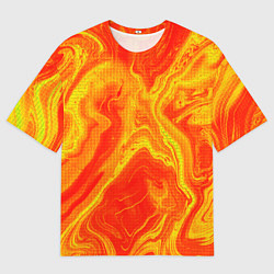 Мужская футболка оверсайз Огненный жёлто-красный