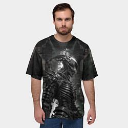 Футболка оверсайз мужская Андроподобный демонический скелет, цвет: 3D-принт — фото 2