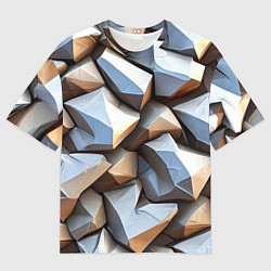 Футболка оверсайз мужская Каменно металлическая абстракция, цвет: 3D-принт