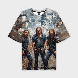 Футболка оверсайз мужская Metallica масляной краской, цвет: 3D-принт