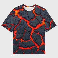 Мужская футболка оверсайз Текущая в породе лава