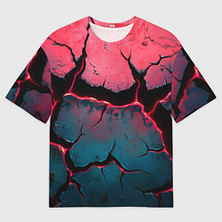 Футболка оверсайз мужская Объемные разломы текстура, цвет: 3D-принт