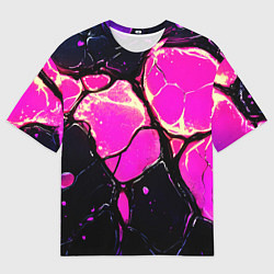 Мужская футболка оверсайз Розовые пятна в текстуре