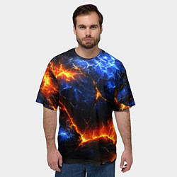 Футболка оверсайз мужская Лада и лед в разломе плит, цвет: 3D-принт — фото 2