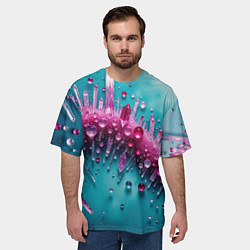 Футболка оверсайз мужская Розовые кристаллы, цвет: 3D-принт — фото 2